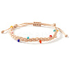 Glass Beads Braided Bead Bracelets TN6908-12-1