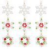 18Pcs 3 Styles Electroplate Glass Beads & Pearlized Glass Pearl Beads Pendants PALLOY-FH00154-1