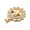 Rack Plating Brass with Cubic Zirconia Pendants KK-Q017-06A-G-2
