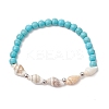 Synthetic Magnesite Beaded Stretch Bracelets for Women Men BJEW-TA00581-02-3