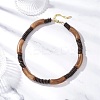 12MM Two Tone Acrylic & CCB Plastic & Coconut Curved Tube Beaded Necklaces for Women NJEW-JN05373-03-1