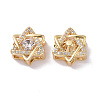 Brass Micro Pave Clear Cubic Zirconia Charms KK-G420-07G-2