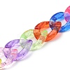 Transparent Glitter Powder Acrylic Curb Chain for DIY Keychains HJEW-JM00400-07-3