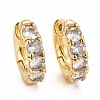 Clear Cubic Zirconia Hoop Earrings EJEW-I265-03G-1