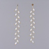 Electroplate Glass Beads Dangle Stud Earrings EJEW-JE03820-4