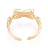 Clear Cubic Zirconia Letter X Open Cuff Ring RJEW-N039-11LG-3