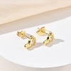Brass & Crystal Rhinestone Stud Earrings for Women EJEW-G464-04G-03-3