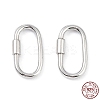 Anti-Tarnish Rhodium Plated 925 Sterling Silver Locking Carabiner Clasps LS-STER-K173-20P-01-1