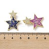 Brass Micro Pave Clear Cubic Zirconia Pendants KK-C045-25G-3