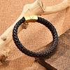 Ion Plating(IP) Braided Microfiber Leather Cord Bracelets for Men BJEW-Z081-14G-2