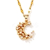 Shiny Brass Clear Cubic Zirconia Pendant Necklaces for Women YA7820-1-3