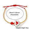 Heart Handmade Lampwork & Cross Synthetic Turquoise Bead Braided Bracelets IA3546-5-2