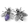 Natural Amethyst Bees Brooches PW-WGE0A74-06-1