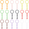 54Pcs 9 Colors Spray Printed Iron Keychain Clasps FIND-SC0022-77-1