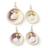 4 Styles Natural Shell Big Pendants PALLOY-JF02637-1