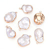 Electroplated Natural Keshi Pearl Pendants PEAR-S019-05D-02-1