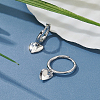 1Pair Sterling Silver Heart Hoop Earrings EJEW-LP0001-27-3