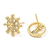 Rack Plating Brass Anchor & Helm Asymmetrical Earrings EJEW-D061-20G-2