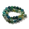 Faceted Natural Dragon Veins Agate Beads Strands G-F447-12mm-P04-3