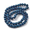 Electroplated Natural Lava Rock Beads Strands G-A251-B01-01E-1