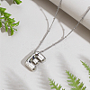 1pc Brass Chain with Alloy Letter Pendants Necklaces NJEW-LP0001-41E-P-3
