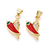 Brass Micro Pave Cubic Zirconia Pendants KK-N265-10G-1