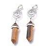 Natural Tiger Eye Pointed Big Pendants G-D0021-01P-23-3
