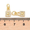 Brass Micro Pave Cubic Zirconia Pendants KK-B167-18G-3