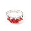 Glass Cuff Open Rings RJEW-JR01082-4