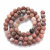 Round Natural Maible and Sesame Jasper/Kiwi Jasper Beads Strands G-S170-6mm-2