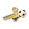 Football Theme Brass & Enamel European Dangle Charms KK-CBA8E93-01G-1