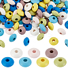 140pcs 7 colors Dyed Natural Beech Wood Beads WOOD-PH0003-11-1