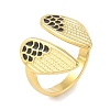 Ion Plating(IP) 304 Stainless Steel Enamel Wing Cuff Finger Rings RJEW-L107-084G-02-1