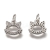 Brass Micro Pave Clear Cubic Zirconia Charms ZIRC-B002-55-3