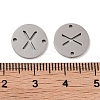 Non-Tarnish 201 Stainless Steel Hollow Flat Round Links FIND-R149-03X-P-3