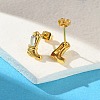 Brass Micro Pave Cubic Zirconia Stud Earrings For Women LS-EJEW-B111-01G-01-2