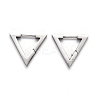 Tarnish Resistant 304 Stainless Steel Triangle Huggie Hoop Earrings STAS-J033-02C-P-1