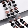 Natural Rhodonite & Eagle Eye & Obsidian Beads Strands G-Q614-03A-02-1