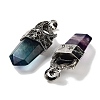 Natural Fluorite Faceted Sword Pendants G-Q163-01AS-04-2