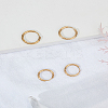 2Pairs 2 Styles Ion Plating(IP) 304 Stainless Steel Hoop Earrings EJEW-LP0012-16-1
