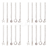 50Pcs 5 Styles 304 Stainless Steel Chain Extender STAS-DC0016-76P-1