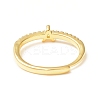 Clear Cubic Zirconia Initial Letter Adjustable Ring RJEW-C052-01G-A-3