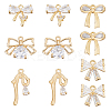 10Pcs 5 Styles Brass Micro Pave Clear Cubic Zirconia Pendants KK-HS0015-25-1