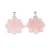 Natural Rose Quartz Pendants G-T144-12C-1