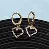 Brass Micro Pave Clear Cubic Zirconia Heart Hoop Earrings EJEW-K267-19G-2
