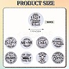 18Pcs 9 Style Flat Round with Word Food Grade Eco-Friendly Printed Silicone Focal Beads SIL-SZ0001-31-2