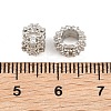 Brass Micro Pave Clear Cubic Zirconia European Beads CU-CBA6A75-16P-3