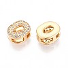 Brass Micro Pave Clear Cubic Zirconia Beads KK-T071-17G-O-2