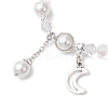 Shell Pearl & Glass Round Beaded Bracelets BJEW-JB11857-02-3