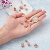 Brass Micro Pave Clear Cubic Zirconia Beads ZIRC-TA0001-09RG-7